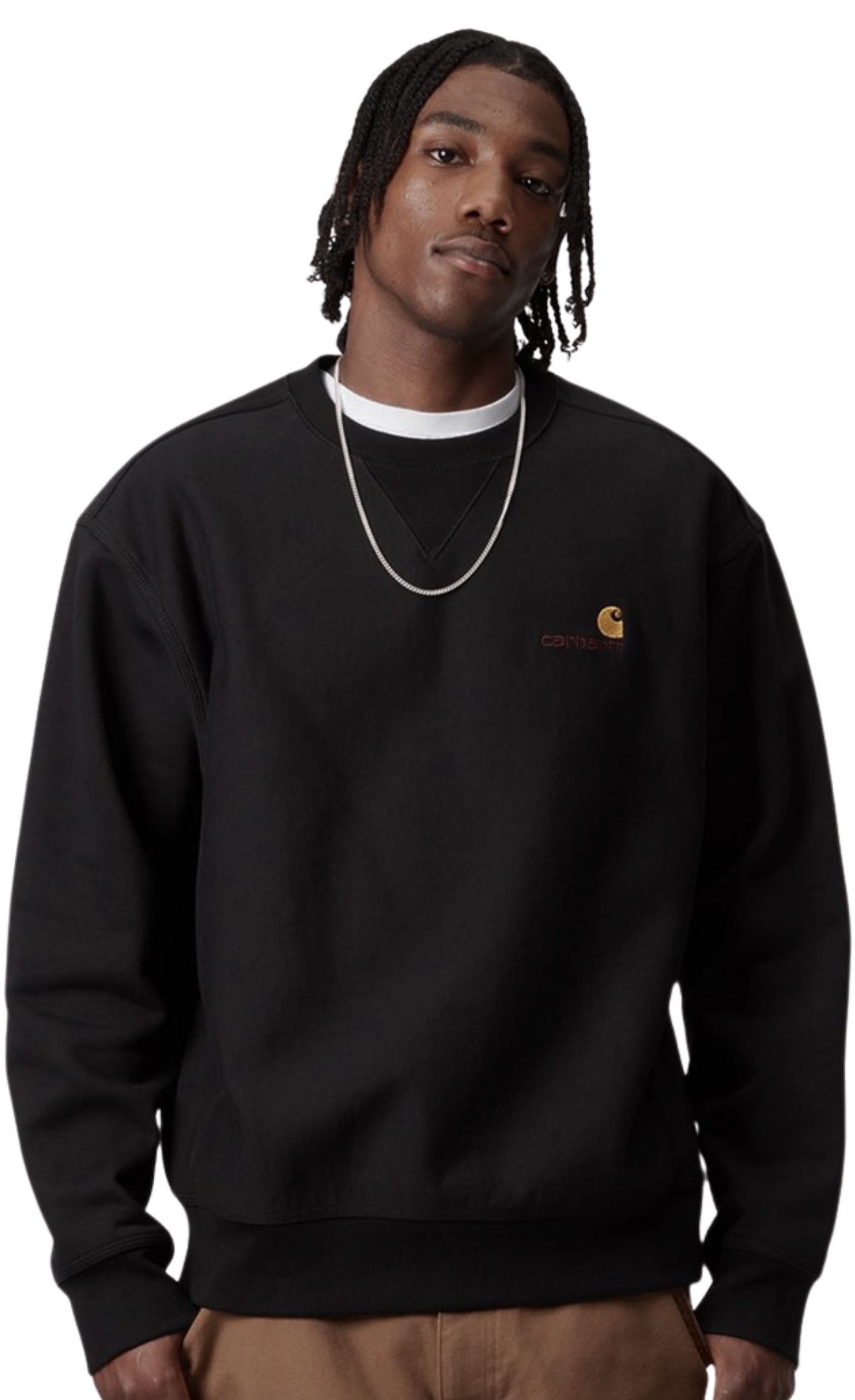AI generated model wearing a black sweater